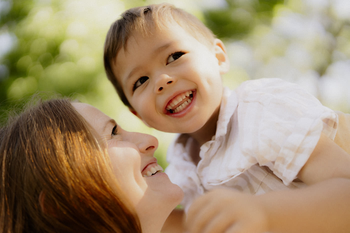 A mother calm and present with her child